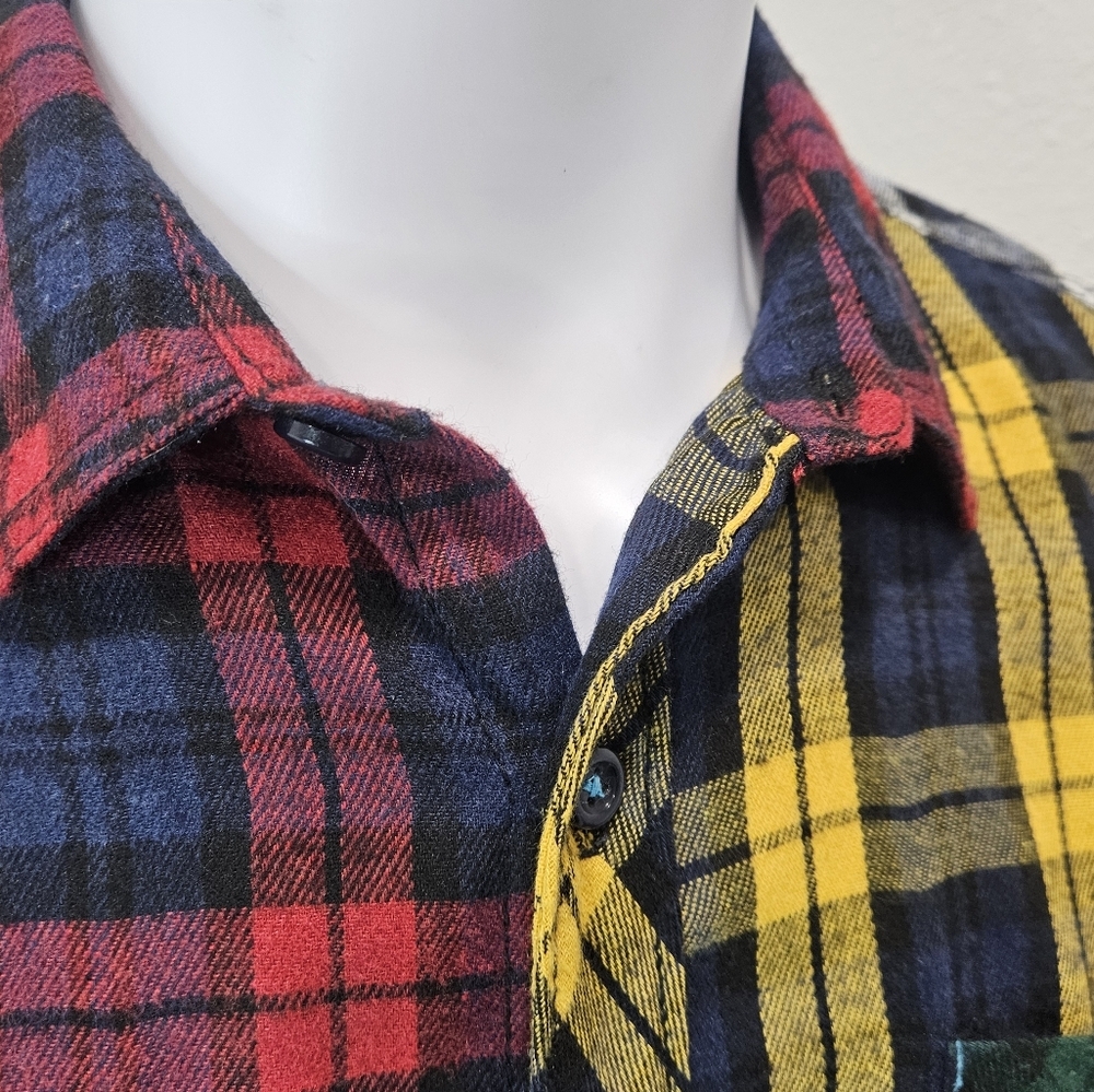 Drl Essentials Multi Colored Plaid Button Longsle… - image 2